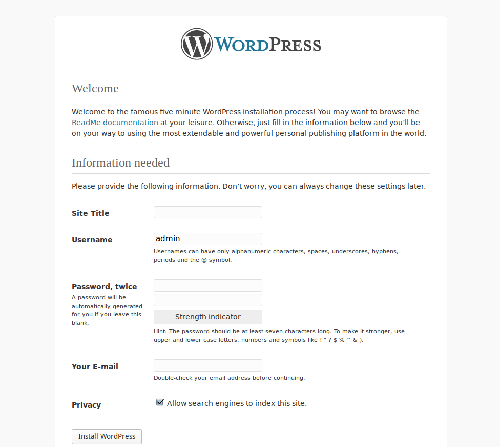 wordpress user info