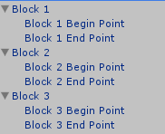 Beginning and End Points as child objects of "Blocks".